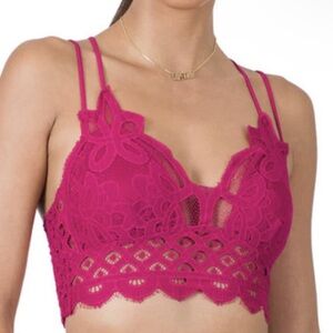 Zenana Outfitters Pink Lace Bra Intimates size medium/large